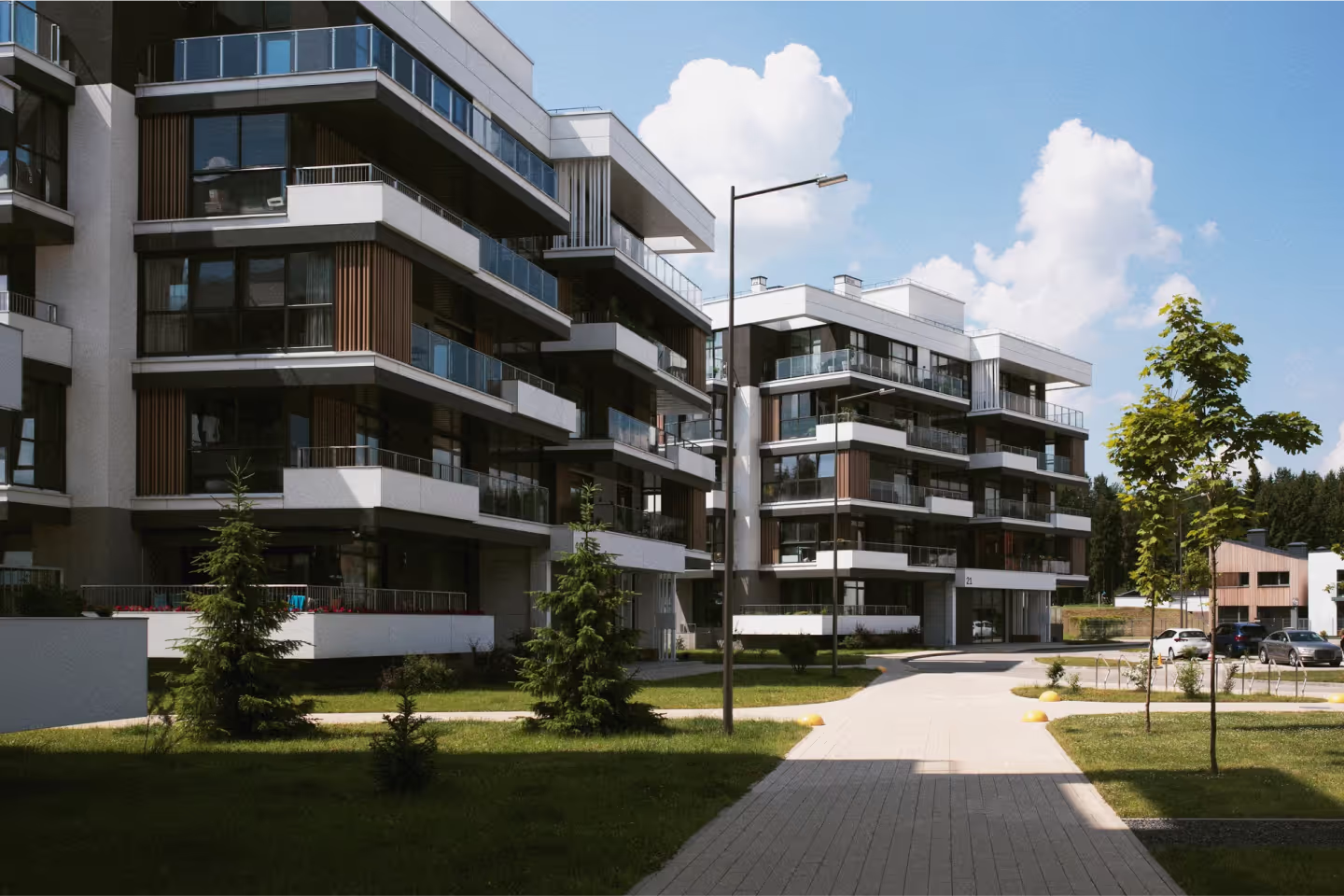 Residential towers and homes